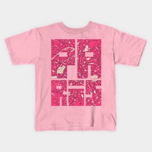 Paris, France - Blossom City Map Typography - Blossom Kids T-Shirt